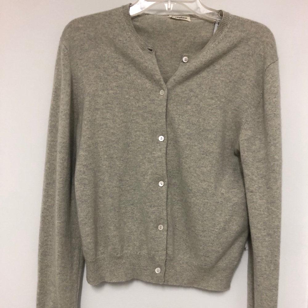 Gray 100% cashmere cardigan